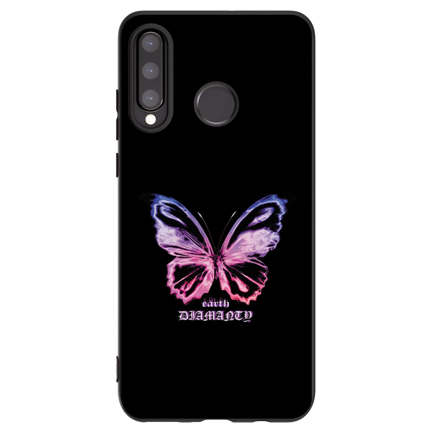 Picasee Μαύρη θήκη σιλικόνης για Huawei P30 Lite - Diamanty Purple