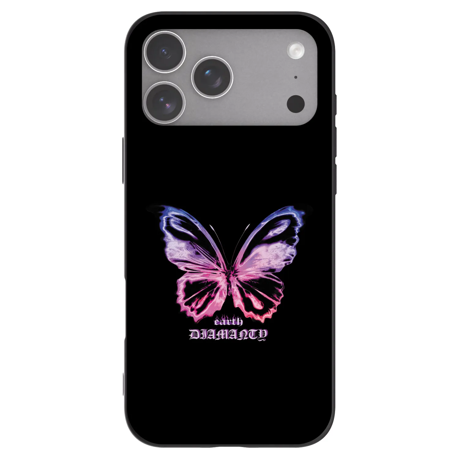 Picasee Μαύρη θήκη σιλικόνης για Apple iPhone 18 Pro Max - Diamanty Purple