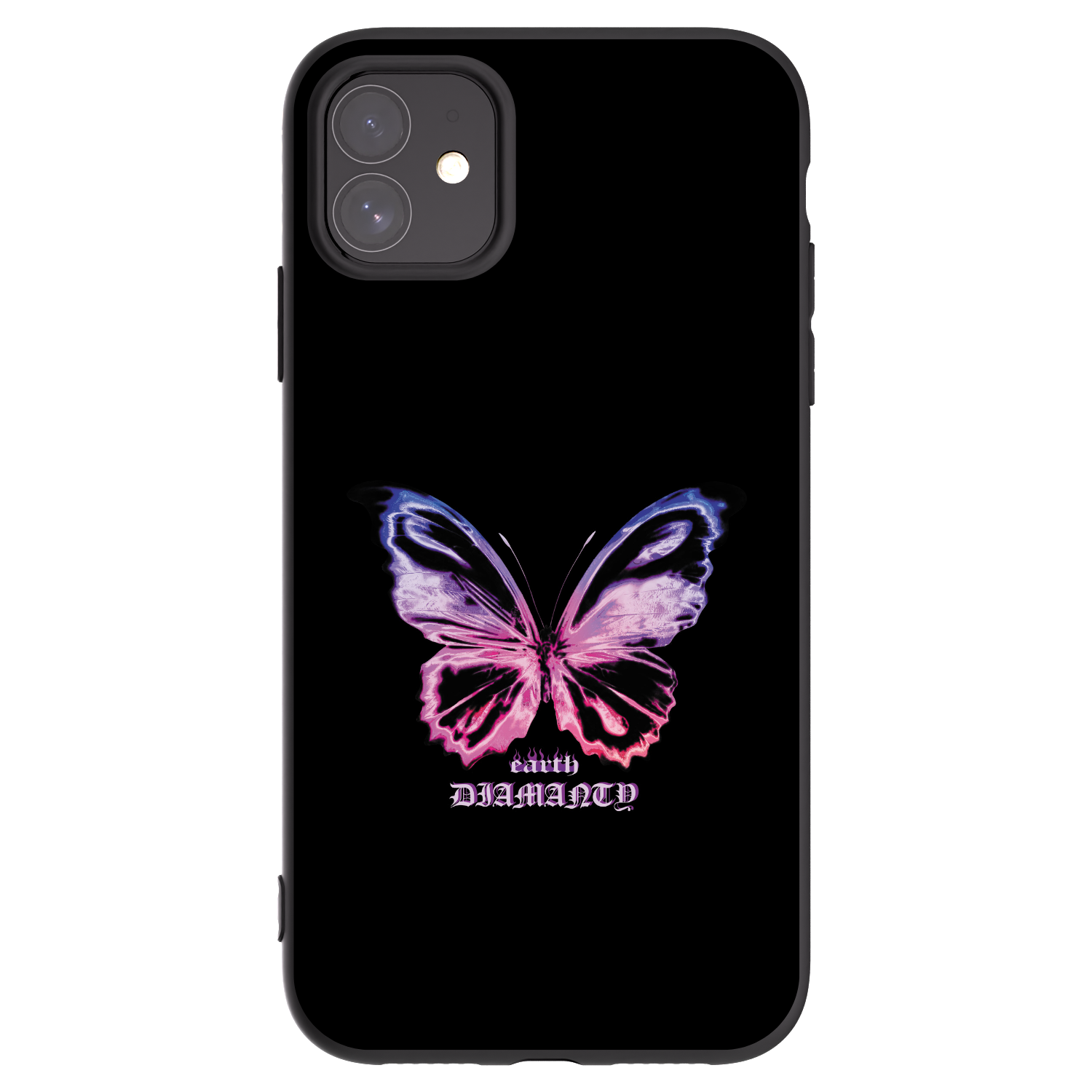 Picasee Μαύρη θήκη σιλικόνης για Apple iPhone 11 - Diamanty Purple