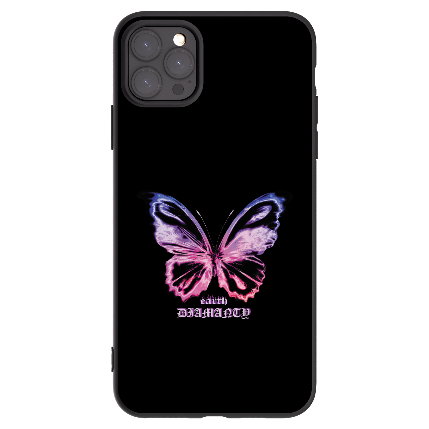 Picasee Μαύρη θήκη σιλικόνης για Apple iPhone 11 Pro Max - Diamanty Purple
