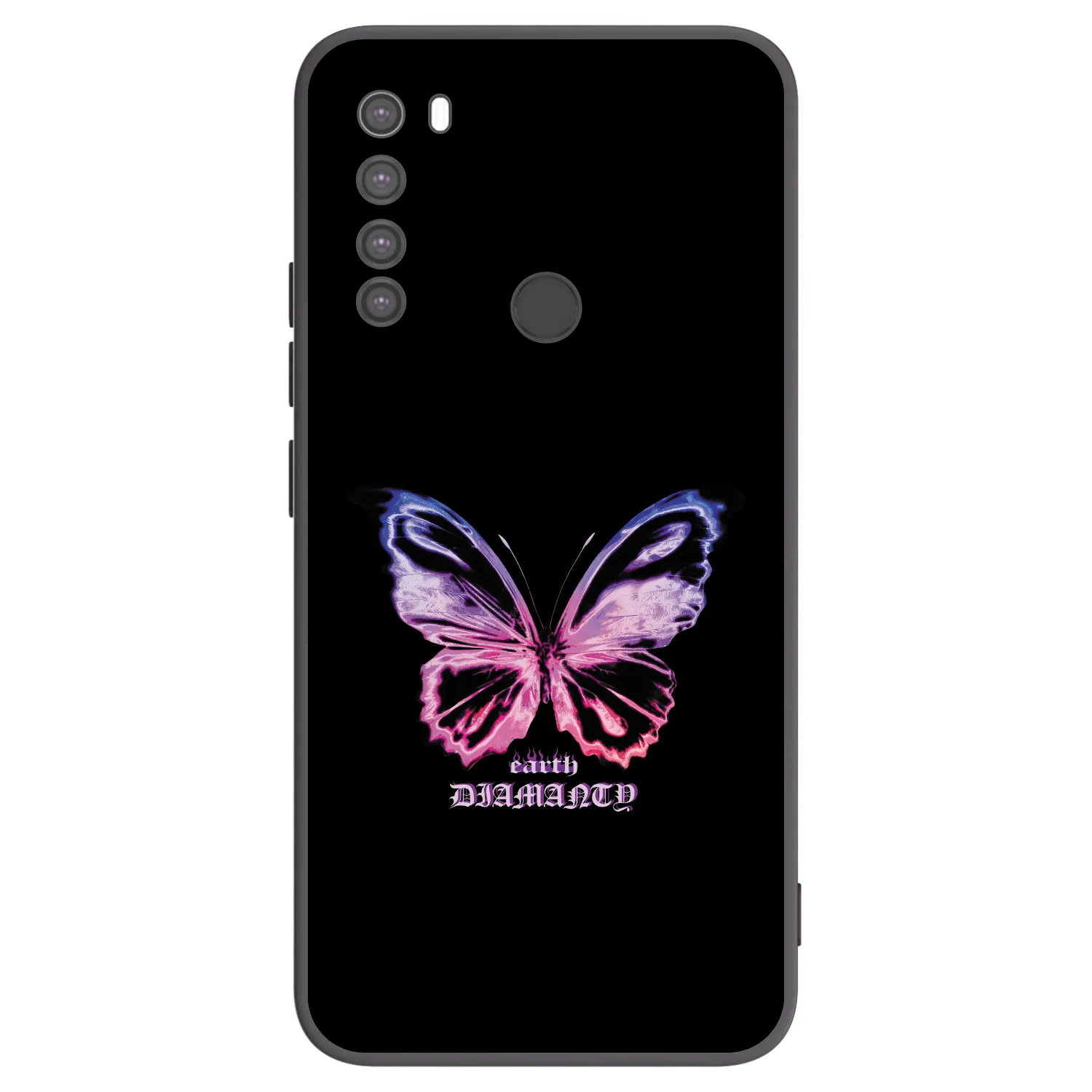 Picasee Μαύρη θήκη σιλικόνης για Xiaomi Redmi Note 8 - Diamanty Purple