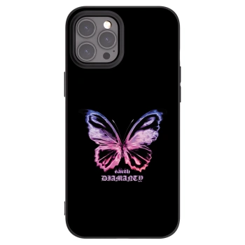 Picasee Μαύρη θήκη σιλικόνης για Apple iPhone 12 Pro Max - Diamanty Purple