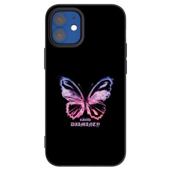 Picasee Μαύρη θήκη σιλικόνης για Apple iPhone 12 mini - Diamanty Purple