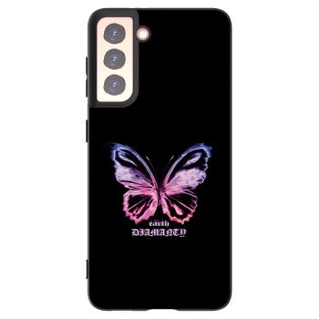 Picasee Μαύρη θήκη σιλικόνης για Samsung Galaxy S21 5G G991B - Diamanty Purple