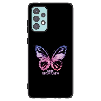 Picasee Μαύρη θήκη σιλικόνης για Samsung Galaxy A72 A725F - Diamanty Purple