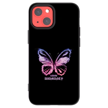 Picasee Μαύρη θήκη σιλικόνης για Apple iPhone 13 mini - Diamanty Purple