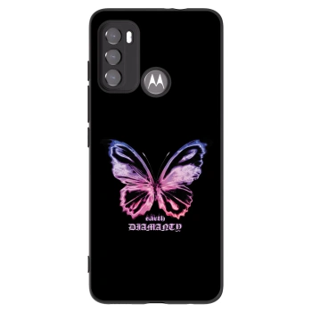 Picasee Μαύρη θήκη σιλικόνης για Motorola Moto G60 - Diamanty Purple