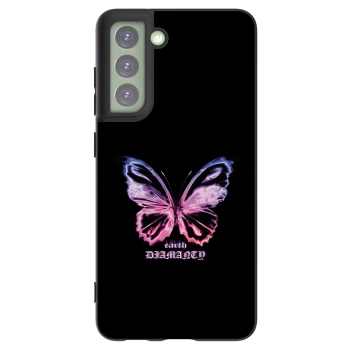 Picasee Μαύρη θήκη σιλικόνης για Samsung Galaxy S21 FE 5G - Diamanty Purple