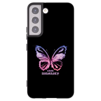 Picasee Μαύρη θήκη σιλικόνης για Samsung Galaxy S22 5G - Diamanty Purple