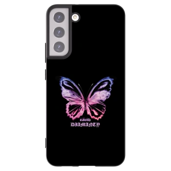 Picasee Μαύρη θήκη σιλικόνης για Samsung Galaxy S22+ 5G - Diamanty Purple