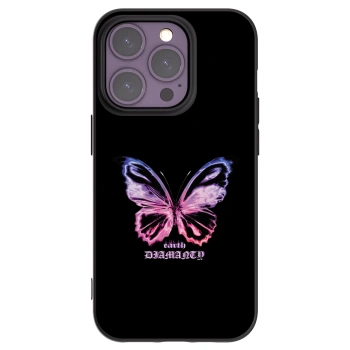 Picasee Μαύρη θήκη σιλικόνης για Apple iPhone 14 Pro - Diamanty Purple