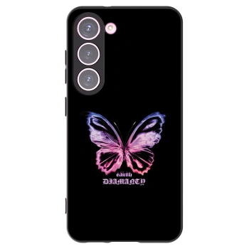 Picasee Μαύρη θήκη σιλικόνης για Samsung Galaxy S23 5G - Diamanty Purple