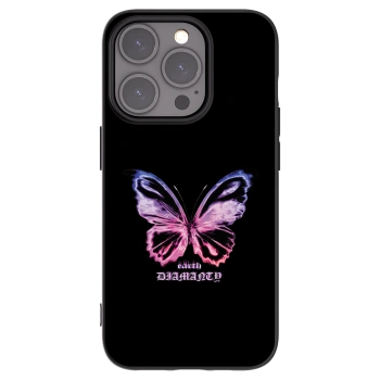 Picasee Μαύρη θήκη σιλικόνης για Apple iPhone 15 Pro - Diamanty Purple