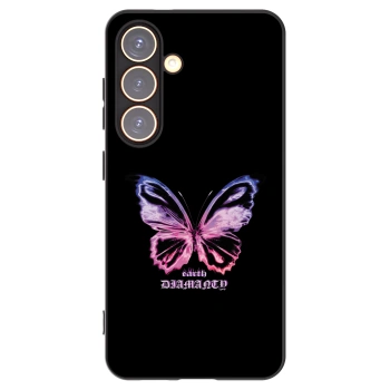 Picasee Μαύρη θήκη σιλικόνης για Samsung Galaxy S24 S921B 5G - Diamanty Purple