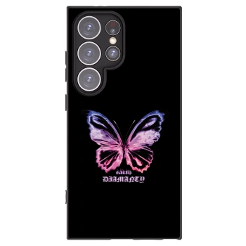 Picasee Μαύρη θήκη σιλικόνης για Samsung Galaxy S24 Ultra S928B 5G - Diamanty Purple