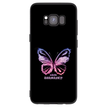 Picasee Μαύρη θήκη σιλικόνης για Samsung Galaxy S8 G950F - Diamanty Purple