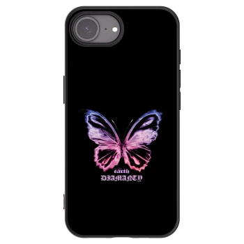 Picasee Μαύρη θήκη σιλικόνης για Apple iPhone 16e - Diamanty Purple