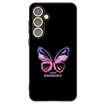Picasee Μαύρη θήκη σιλικόνης για Samsung Galaxy S24 FE S721B - Diamanty Purple