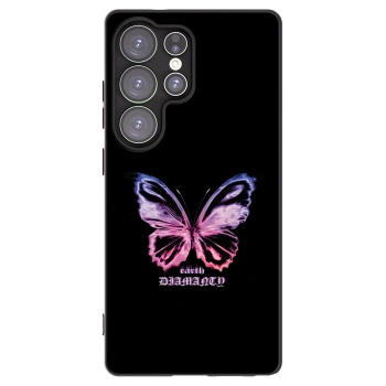 Picasee Μαύρη θήκη σιλικόνης για Samsung Galaxy S25 Ultra 5G - Diamanty Purple