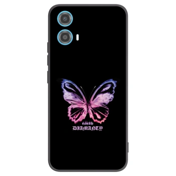 Picasee Μαύρη θήκη σιλικόνης για Motorola Moto G34 5G - Diamanty Purple