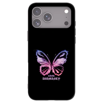 Picasee Μαύρη θήκη σιλικόνης για Apple iPhone 17 Pro Max - Diamanty Purple