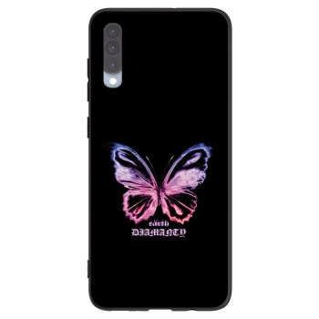 Picasee Μαύρη θήκη σιλικόνης για Samsung Galaxy A70 A705F - Diamanty Purple