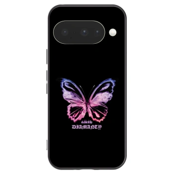 Picasee Μαύρη θήκη σιλικόνης για Google Pixel 10 - Diamanty Purple