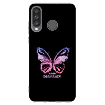 Picasee διαφανής θήκη σιλικόνης Huawei P30 Lite - Diamanty Purple