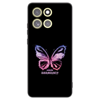 Picasee Μαύρη θήκη σιλικόνης για Motorola Moto G86 Power 5G - Diamanty Purple