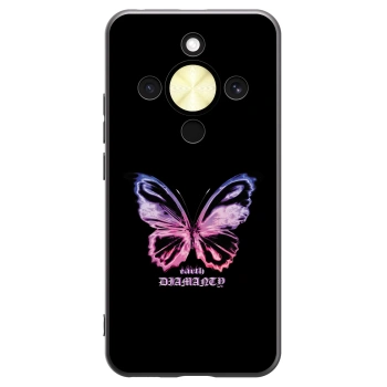 Picasee Μαύρη θήκη σιλικόνης για Honor Magic8 Lite 5G - Diamanty Purple