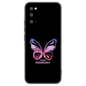 Picasee Μαύρη θήκη σιλικόνης για Samsung Galaxy S20 G980F - Diamanty Purple