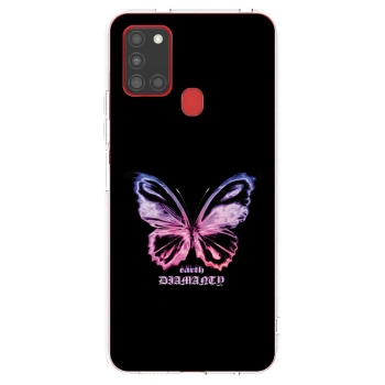 Picasee διαφανής θήκη σιλικόνης Samsung Galaxy A21s - Diamanty Purple