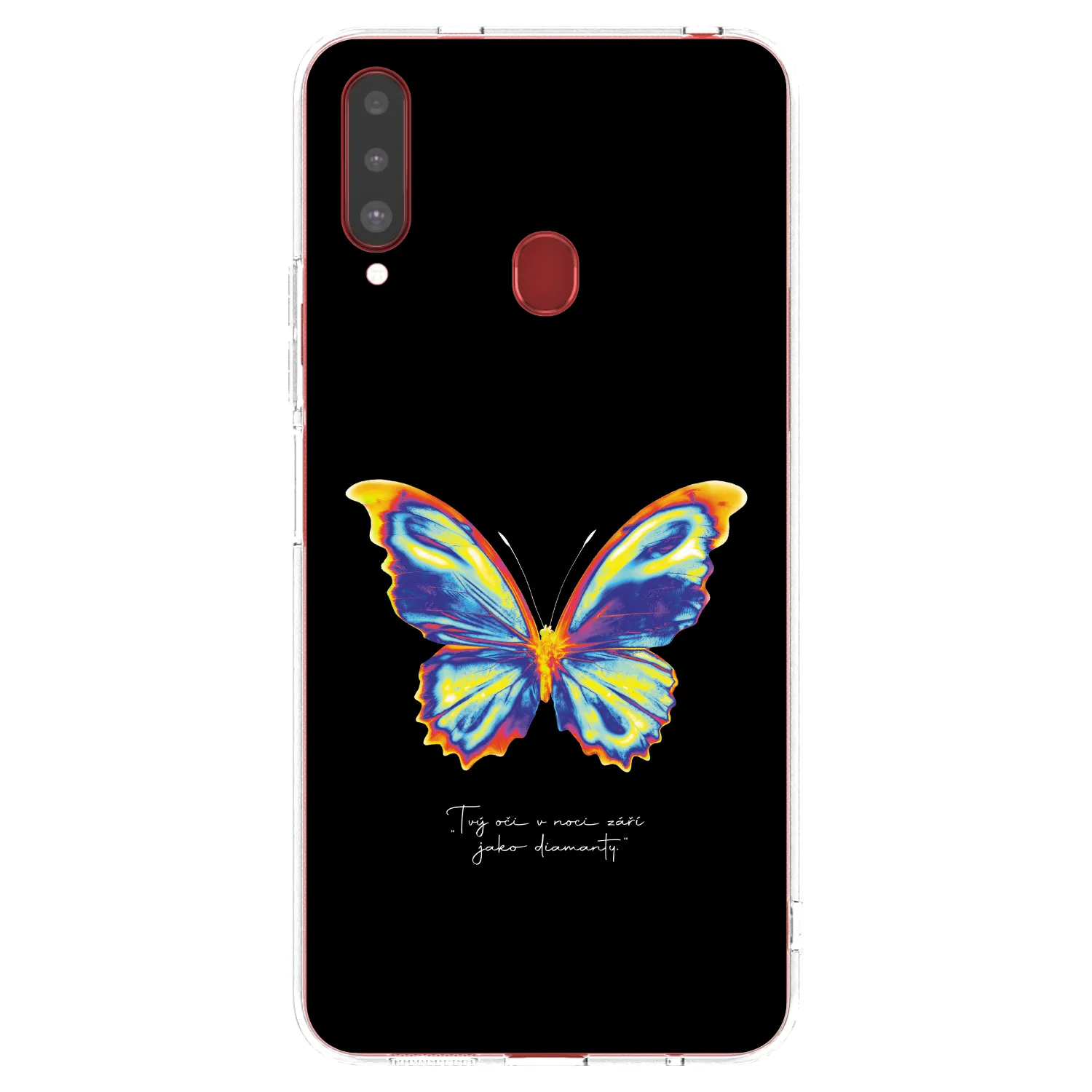 Picasee διαφανής θήκη σιλικόνης Samsung Galaxy A20s - Diamanty Black