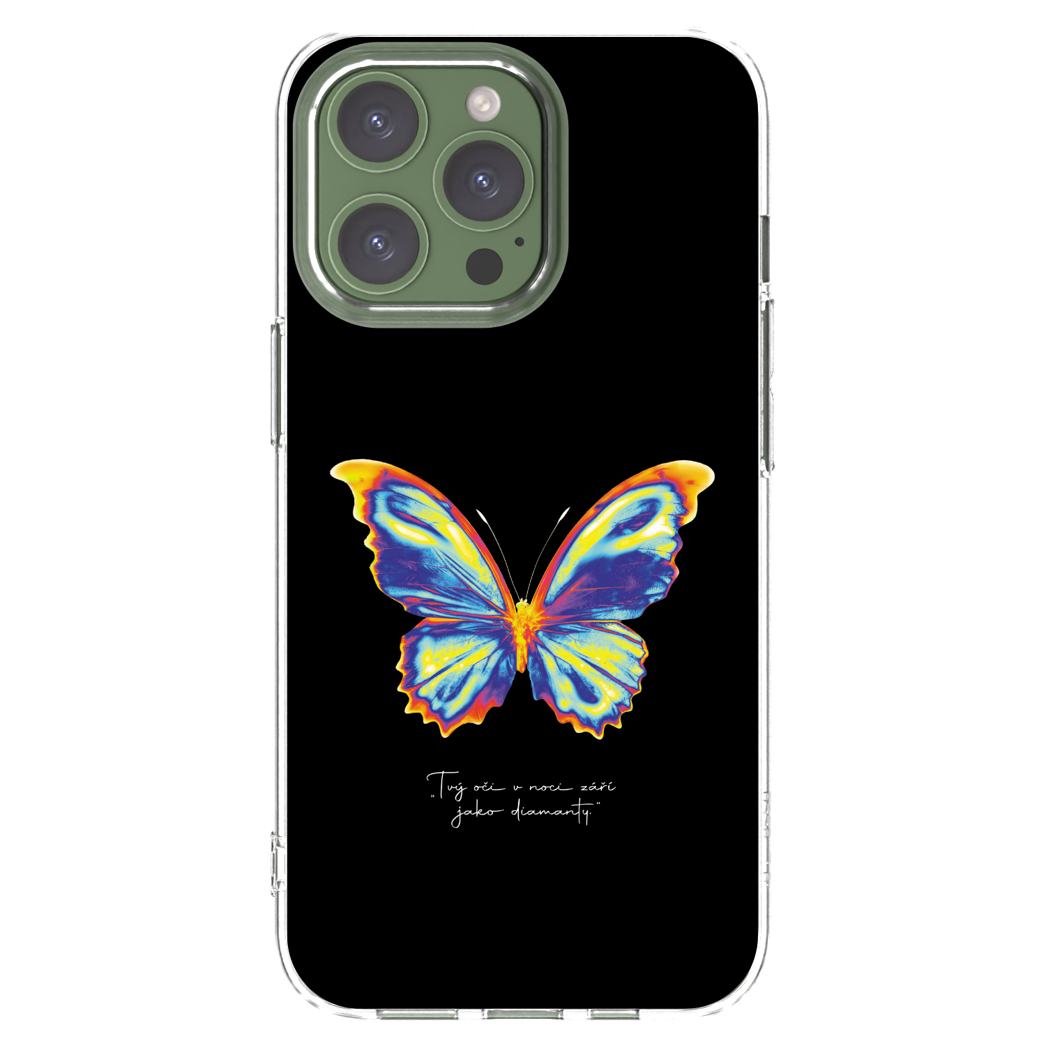 Picasee διαφανής θήκη σιλικόνης Apple iPhone 13 Pro - Diamanty Black
