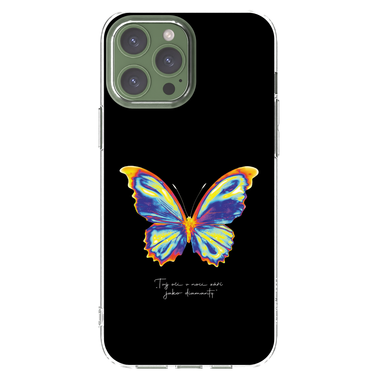 Picasee διαφανής θήκη σιλικόνης Apple iPhone 13 Pro Max - Diamanty Black