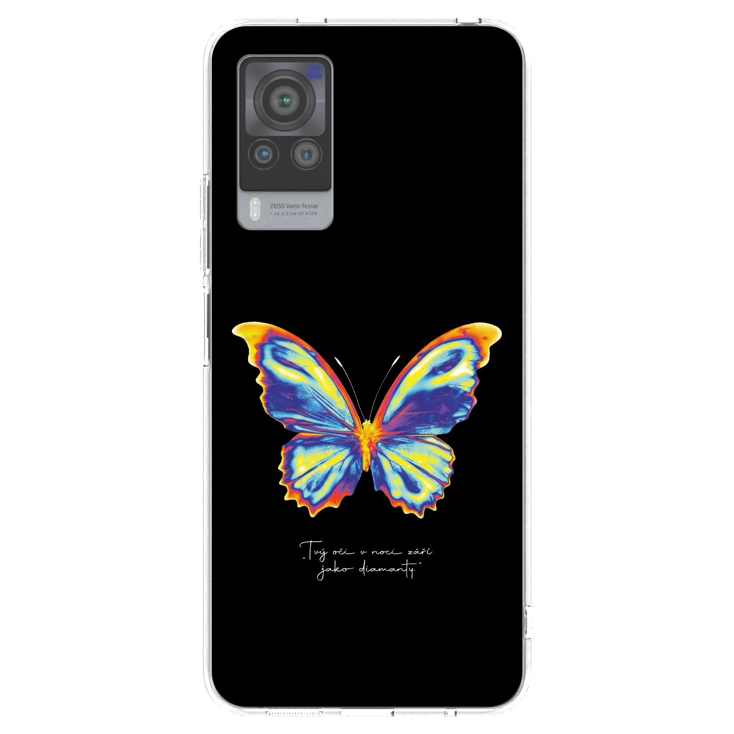 Picasee διαφανής θήκη σιλικόνης Vivo X60 Pro 5G - Diamanty Black