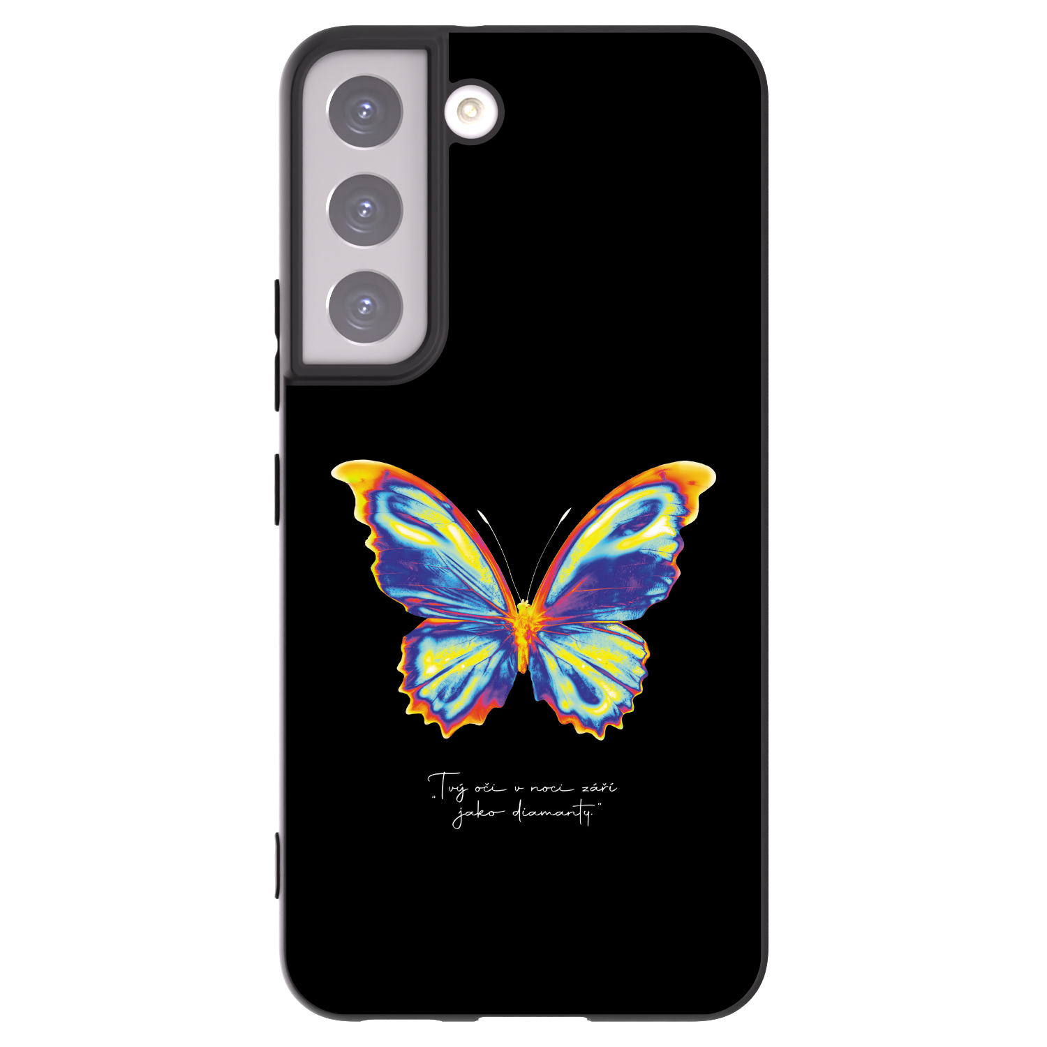 Picasee Μαύρη θήκη σιλικόνης για Samsung Galaxy S22 5G - Diamanty Black