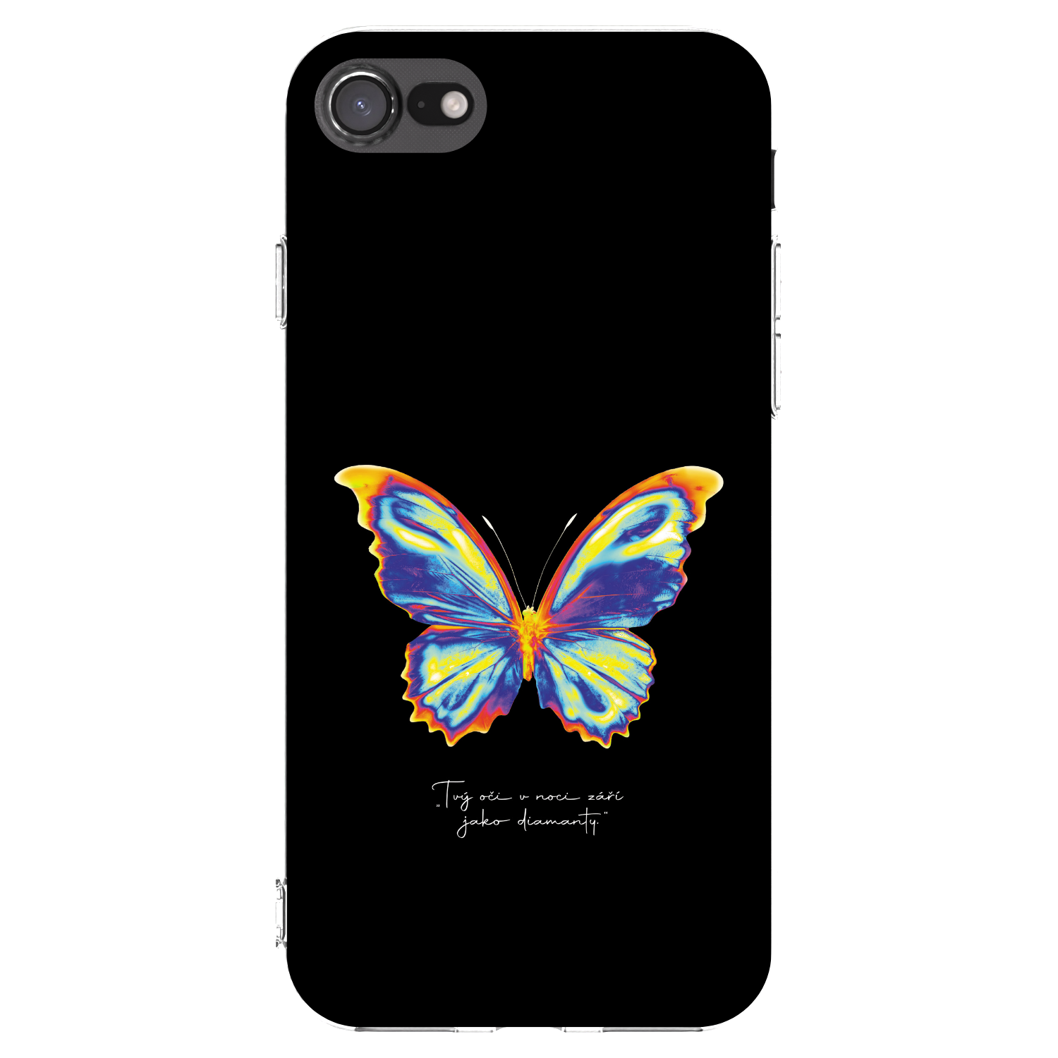 Picasee διαφανής θήκη σιλικόνης Apple iPhone SE 2022 - Diamanty Black