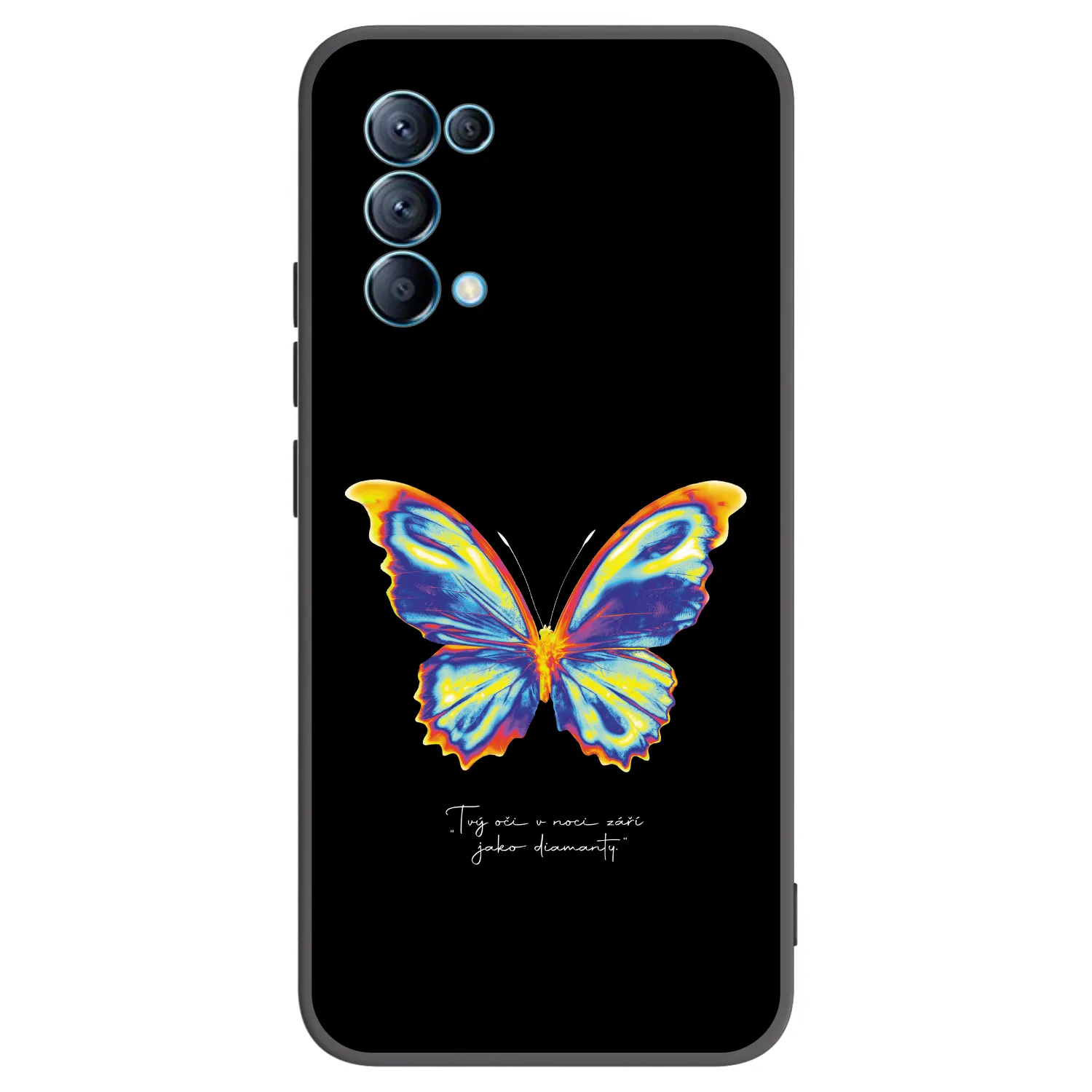 Picasee Μαύρη θήκη σιλικόνης για OPPO Reno 5 5G - Diamanty Black