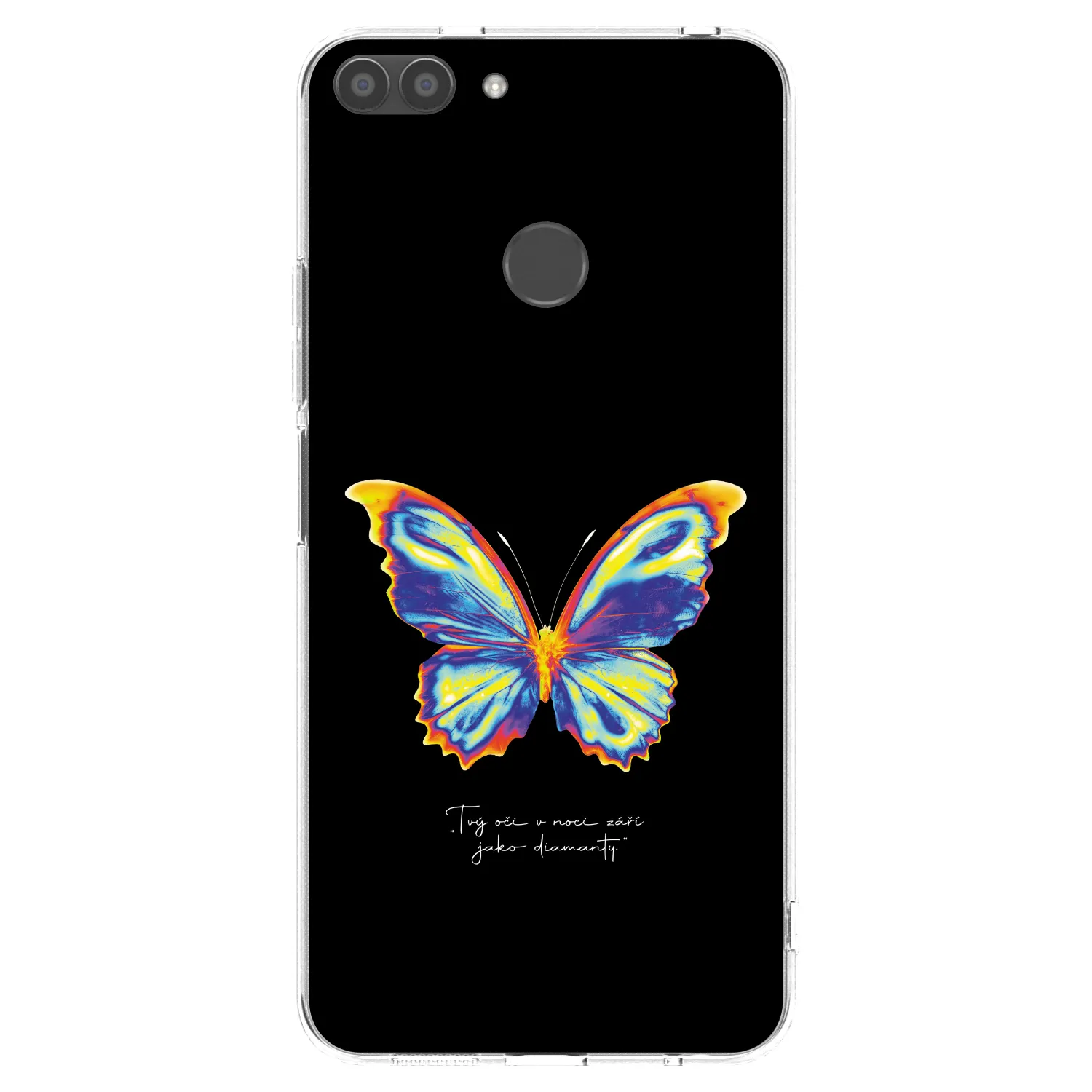 Picasee διαφανής θήκη σιλικόνης Huawei P Smart - Diamanty Black