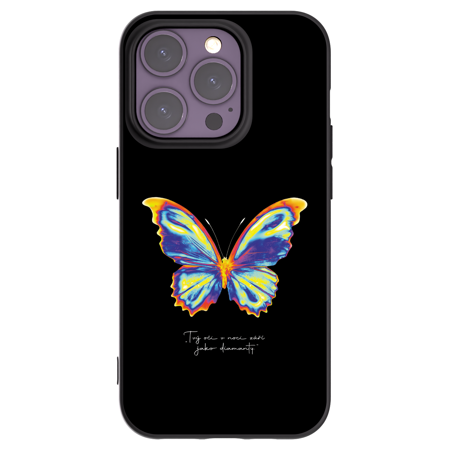 Picasee Μαύρη θήκη σιλικόνης για Apple iPhone 14 Pro - Diamanty Black