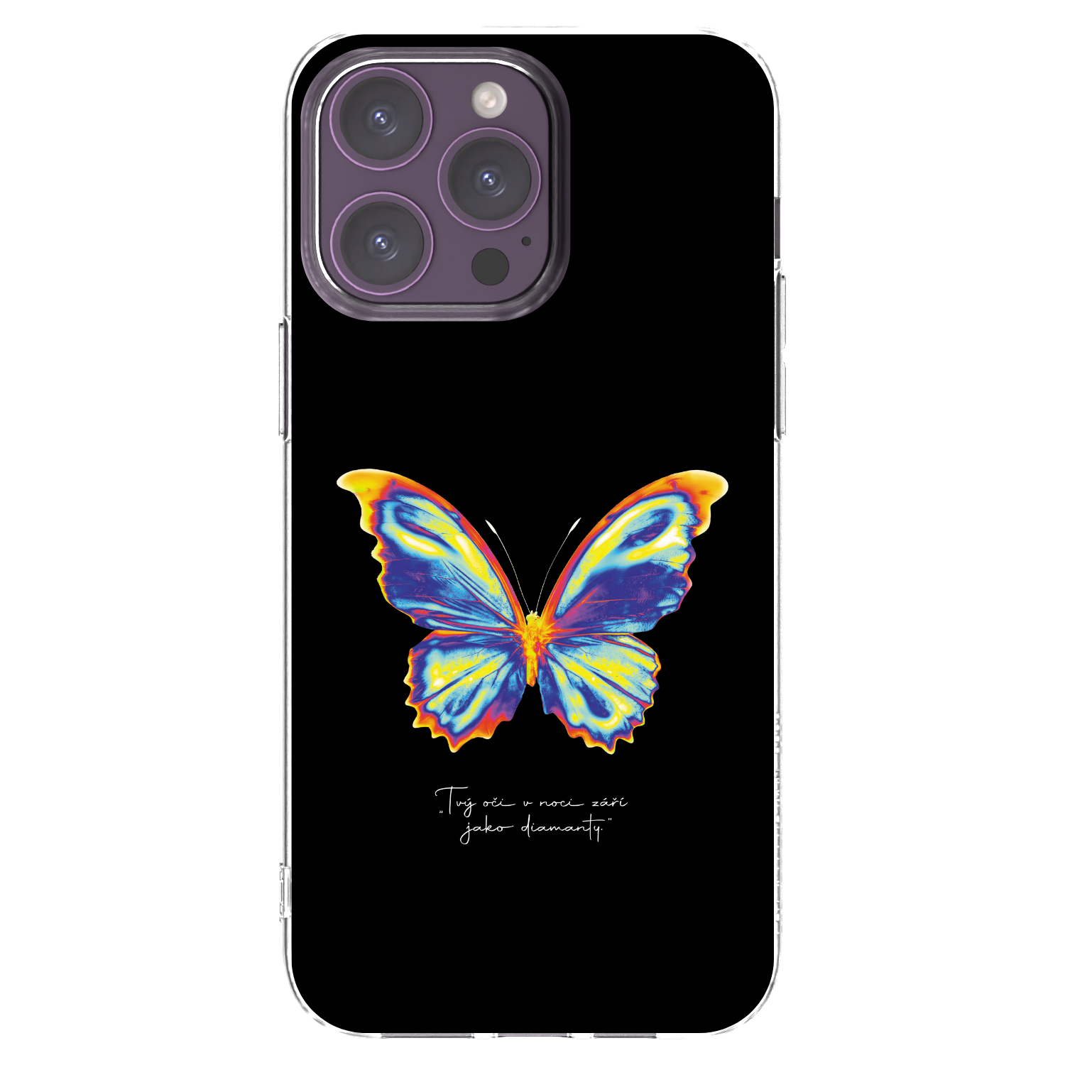 Picasee διαφανής θήκη σιλικόνης Apple iPhone 14 Pro Max - Diamanty Black