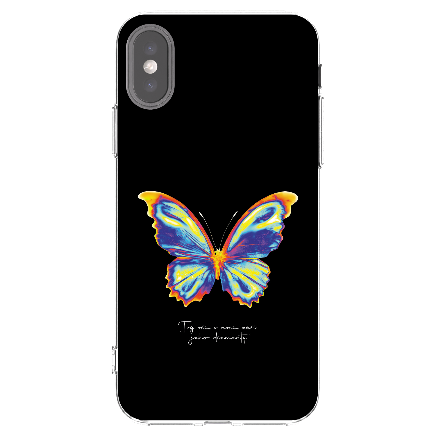 Picasee διαφανής θήκη σιλικόνης Apple iPhone X/XS - Diamanty Black
