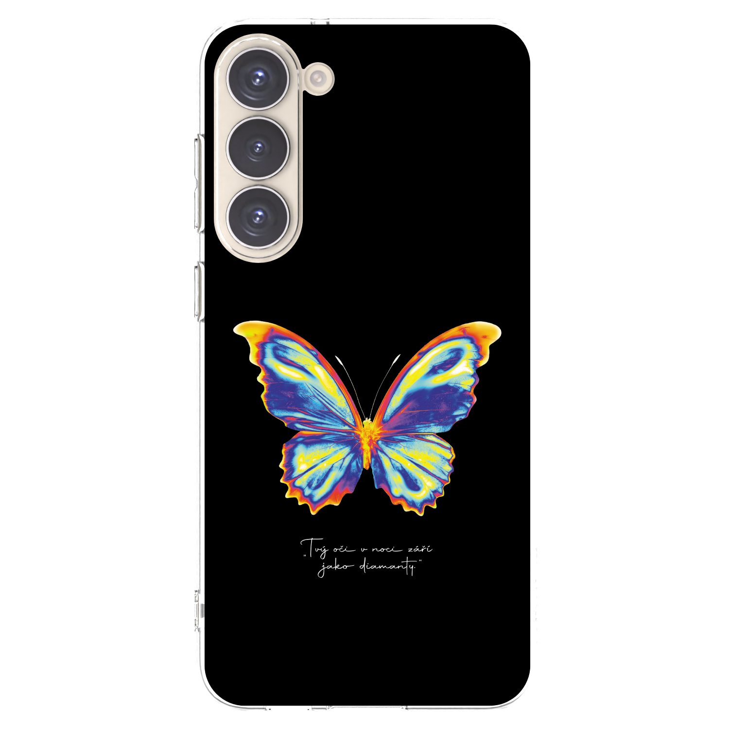 Picasee διαφανής θήκη σιλικόνης Samsung Galaxy S23+ 5G - Diamanty Black