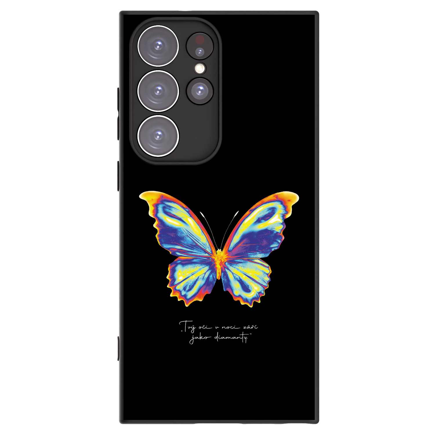 Picasee Μαύρη θήκη σιλικόνης για Samsung Galaxy S23 Ultra 5G - Diamanty Black