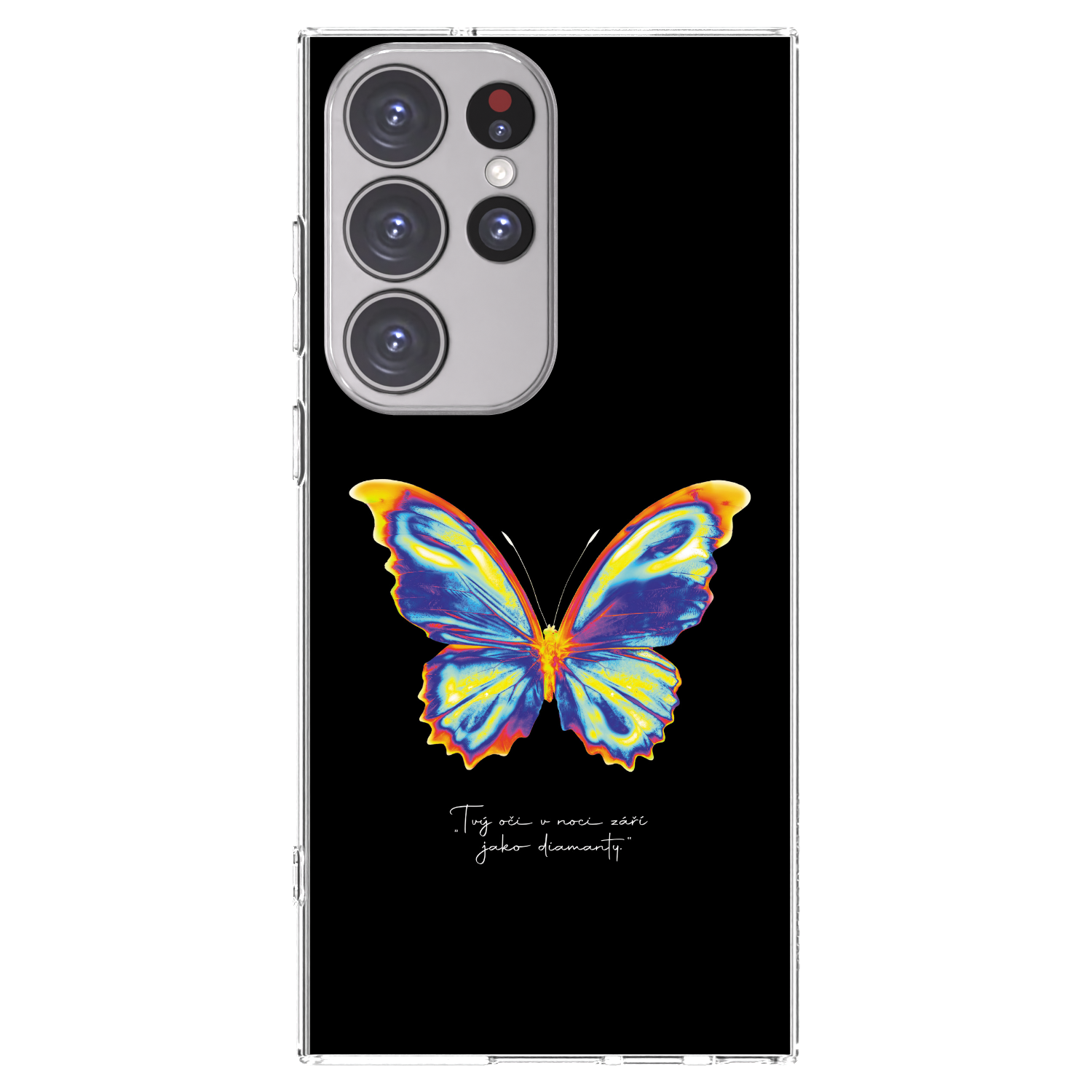 Picasee διαφανής θήκη σιλικόνης Samsung Galaxy S23 Ultra 5G - Diamanty Black