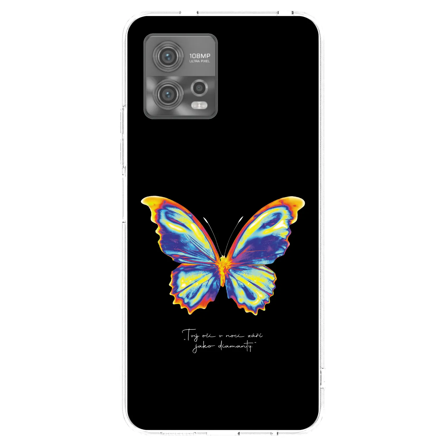 Picasee διαφανής θήκη σιλικόνης Motorola Moto G72 - Diamanty Black