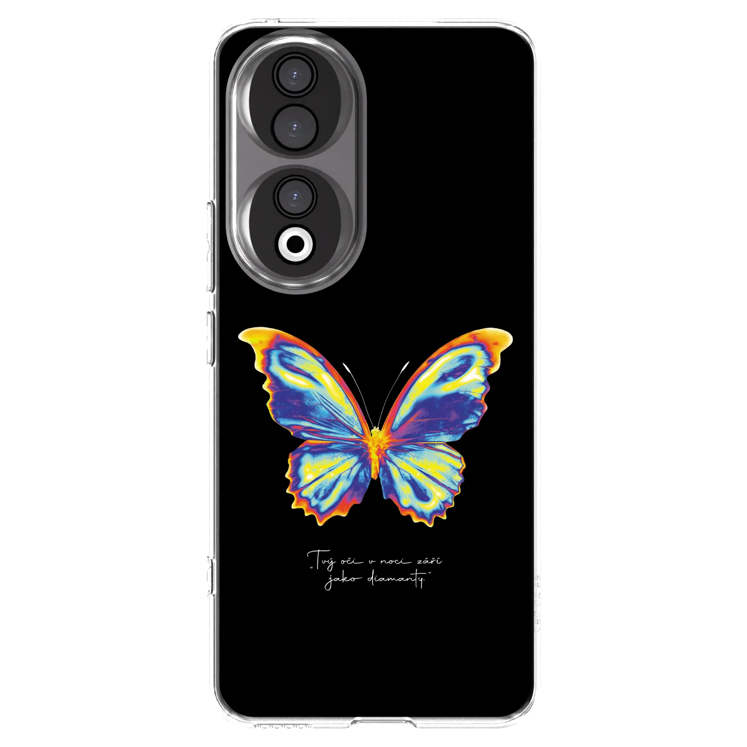 Picasee διαφανής θήκη σιλικόνης Honor 90 5G - Diamanty Black
