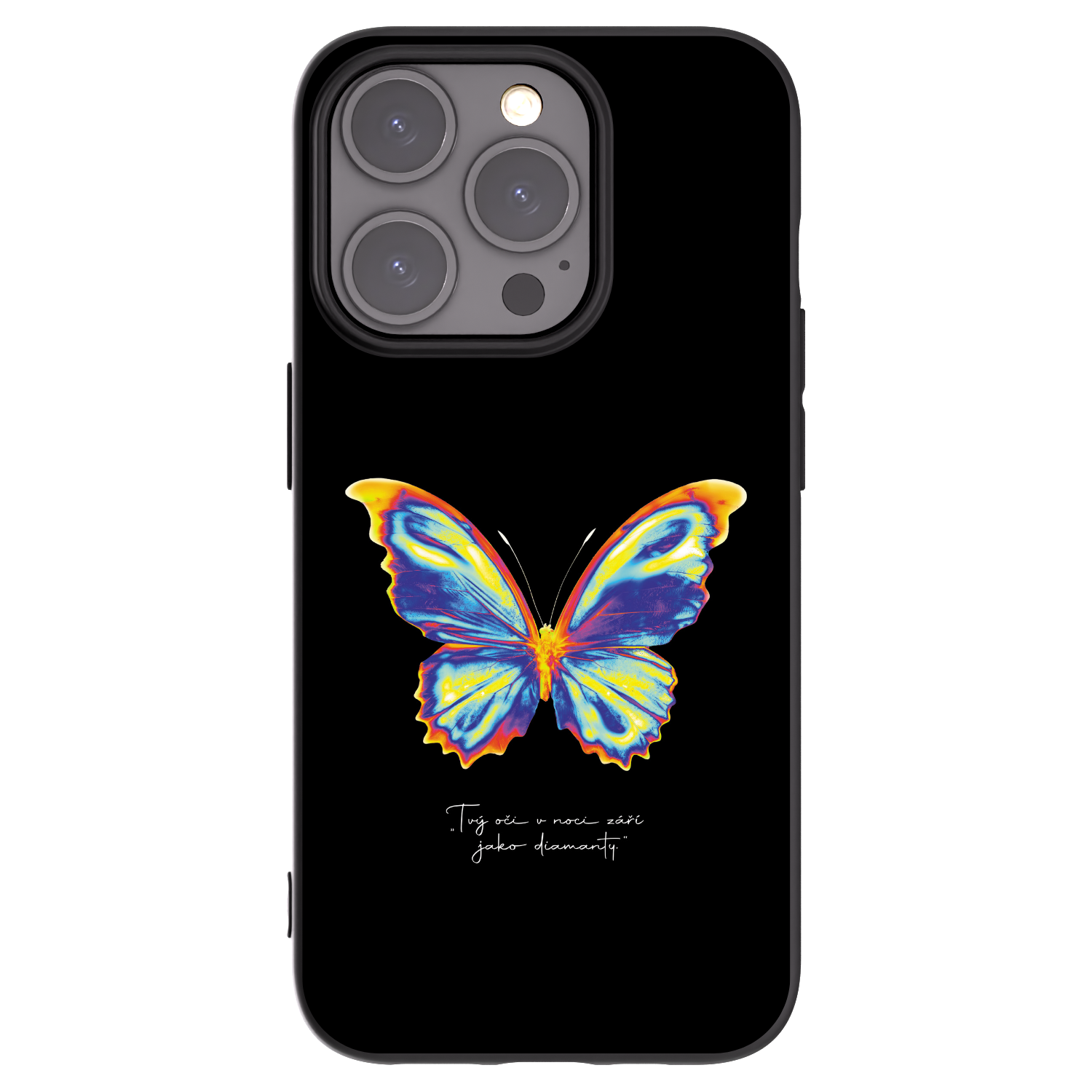Picasee Μαύρη θήκη σιλικόνης για Apple iPhone 15 Pro - Diamanty Black