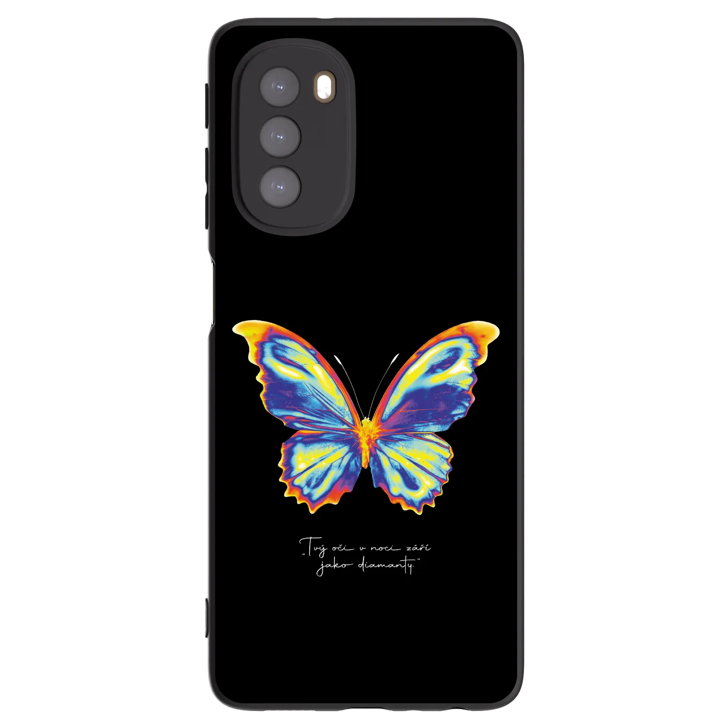 Picasee Μαύρη θήκη σιλικόνης για Motorola Moto G51 - Diamanty Black